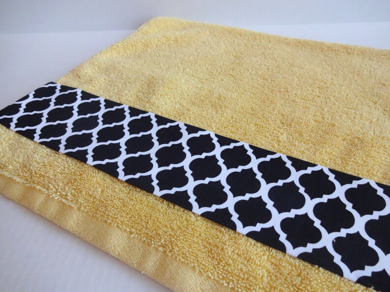 Yellow towels hand towels yellow and black bathroom Sold Etsy