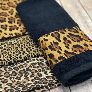 Leopard Bathroom Towels in 4 sizes to choose from made for you by August Ave Towels, you pick the size and fabric, sold individually, bath image 7