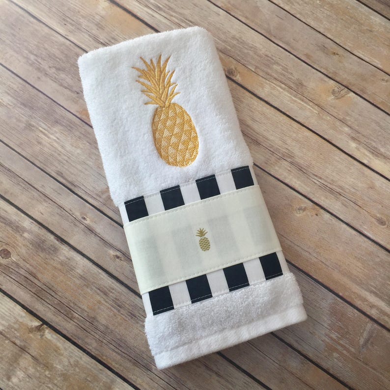 Pineapple Towels Gold Pineapple Hand Towels Bath Towels Etsy