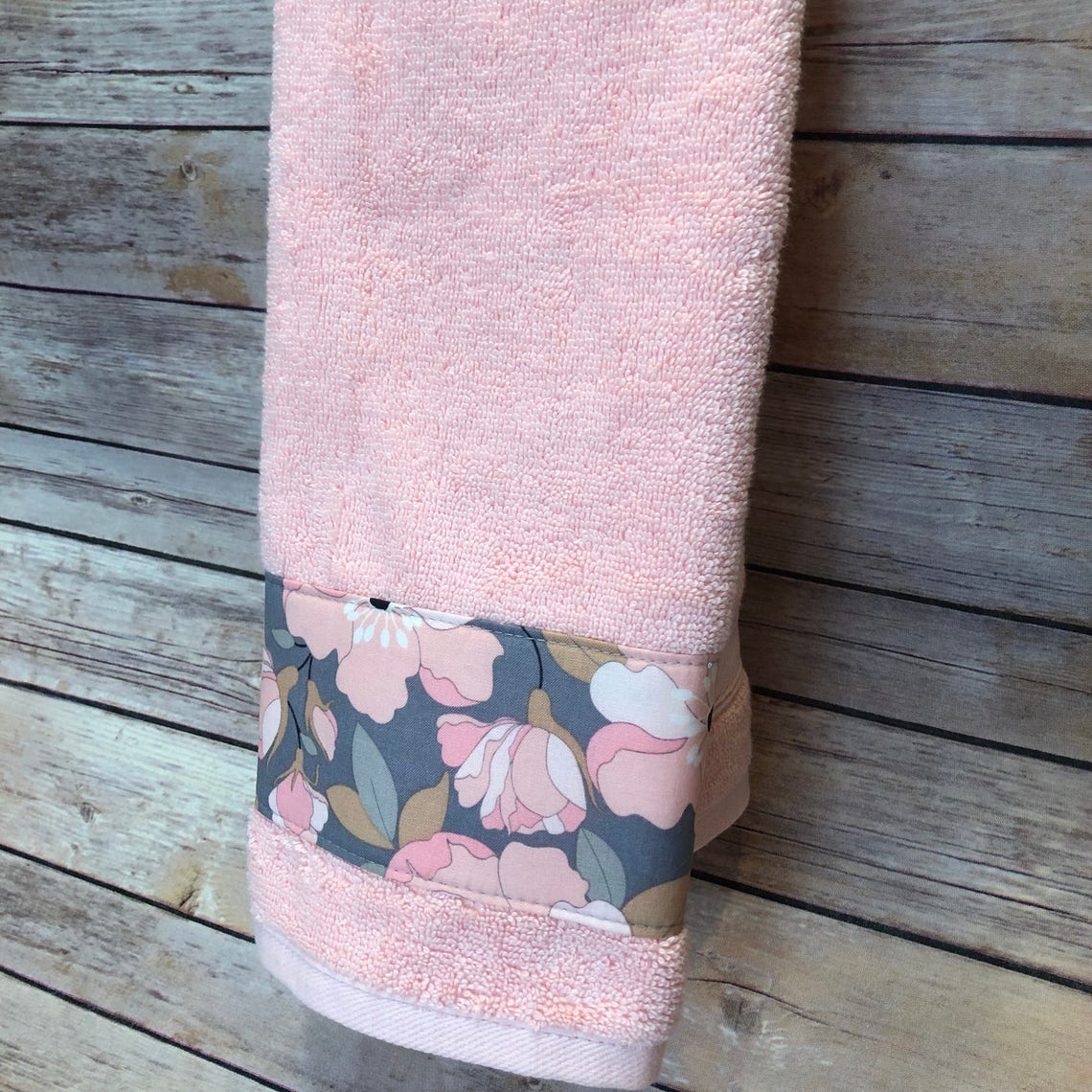 Pink and Gray bathroom towels you pick the towel color size Etsy