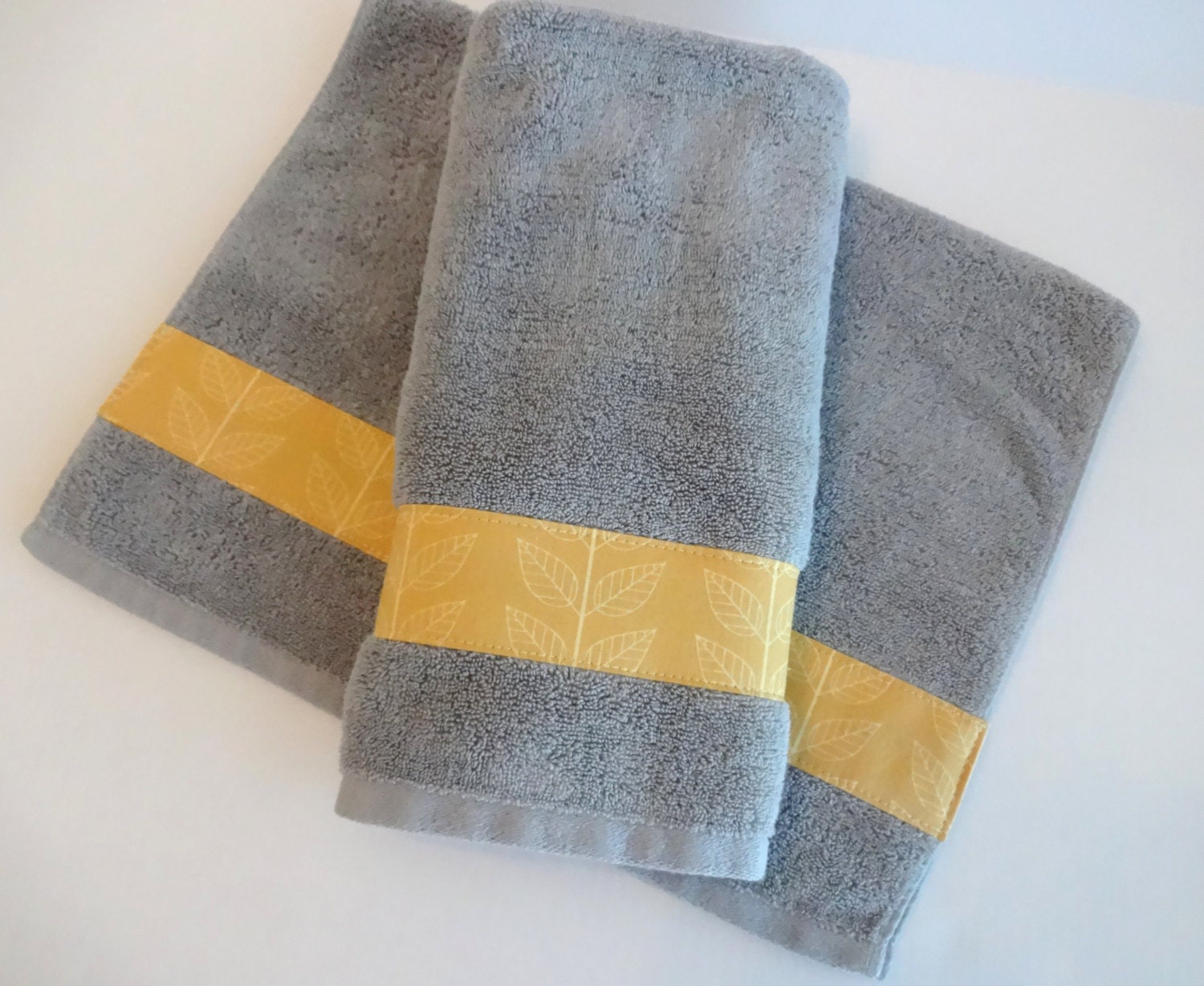 Hand Towels yellow and grey yellow yellow towels grey and Etsy