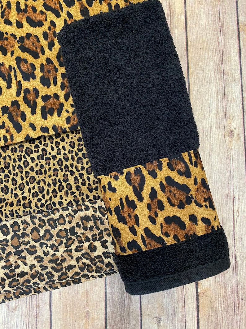 Leopard Bathroom Towels in 4 Sizes to Choose From Made for You Etsy