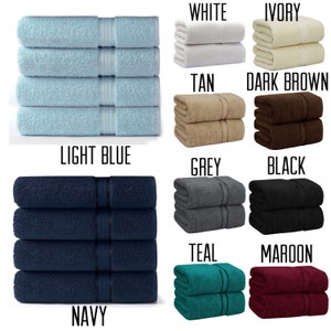 Monogrammed Bath and Hand Towels 4 sizes 10 colors, sold individually, towels with embroidery by August Ave Towels monogram towels bathroom image 2