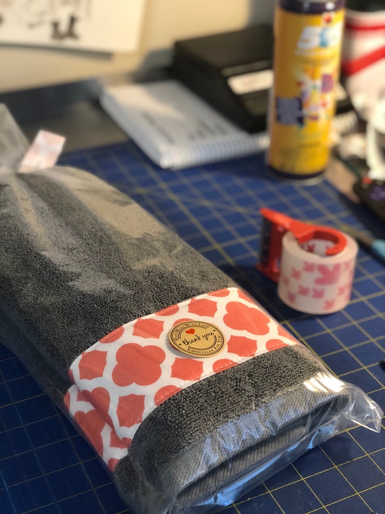 Coral and Grey custom towels coral towel grey towel coral Etsy