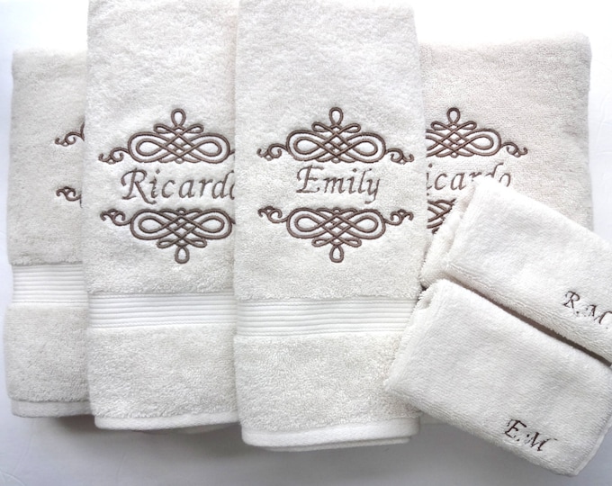Kundenspezifisches personalisiertes Badetuch einzeln verkauft 4 Größen 10 Farben, Handtücher mit Stickerei, Handtuch und Bad, Hochzeitsgeschenk, Name auf Handtuch
