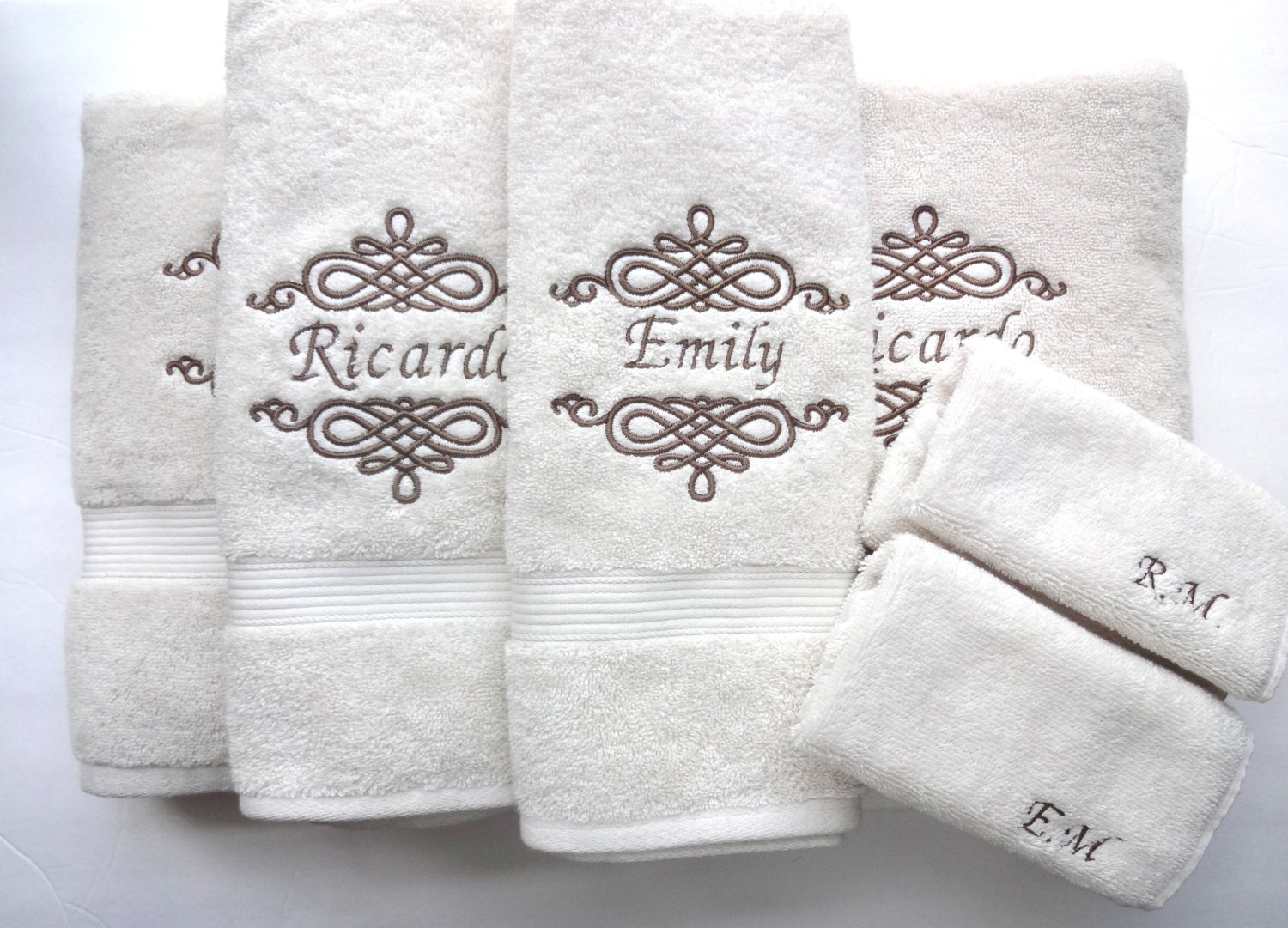 Bath, Embroidered Lv Hand Towel Set