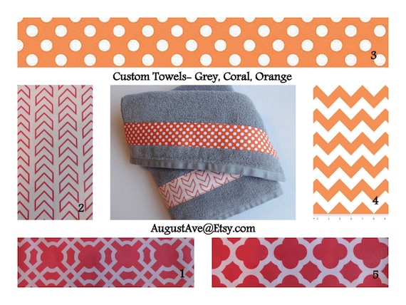 orange and grey towels