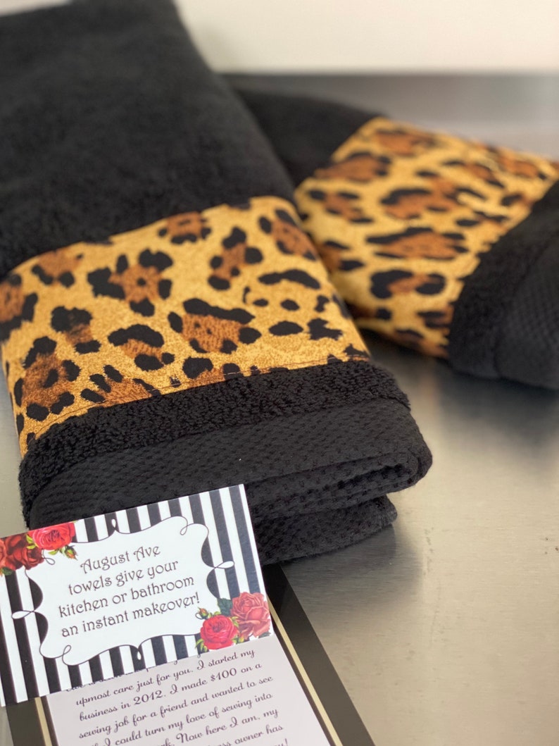 Leopard Bathroom Towels in 4 Sizes to Choose From Made for You Etsy