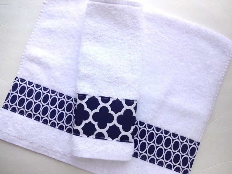 NAVY Custom Towels hand towels towel sets You Pick Size and Etsy