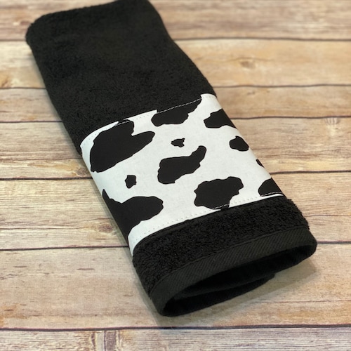 Cow Towels Sold Individually Black and White Bath Towels Etsy