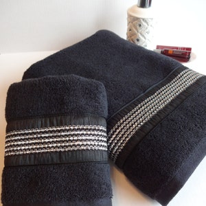 Black and Silver Rhinestone Towels Black Towel Bath Towels Bathroom Decor Black and Silver Rhinestone Bling Towel August Ave Bling Etsy UK