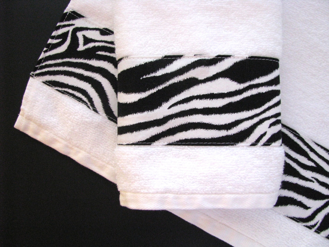Zebra Bath Towels Bathroom Towels Bath Towel Hand Towel Etsy