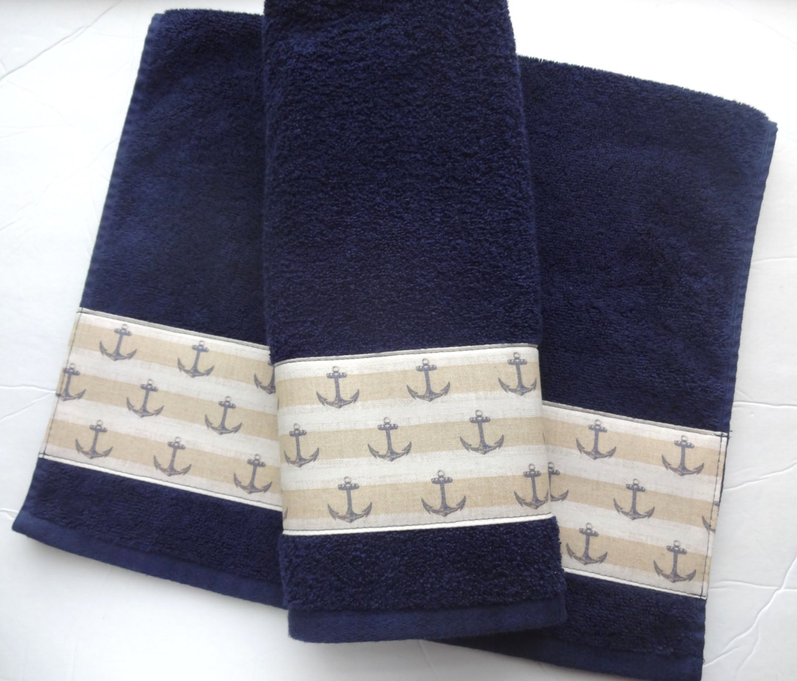 Beach Ocean themed bath Towels anchor bath towels hand Etsy