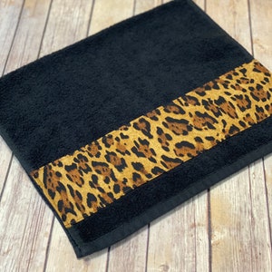 Leopard Bathroom Towels in 4 sizes to choose from made for you by August Ave Towels, you pick the size and fabric, sold individually, bath image 4