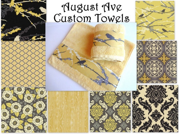 yellow grey towels