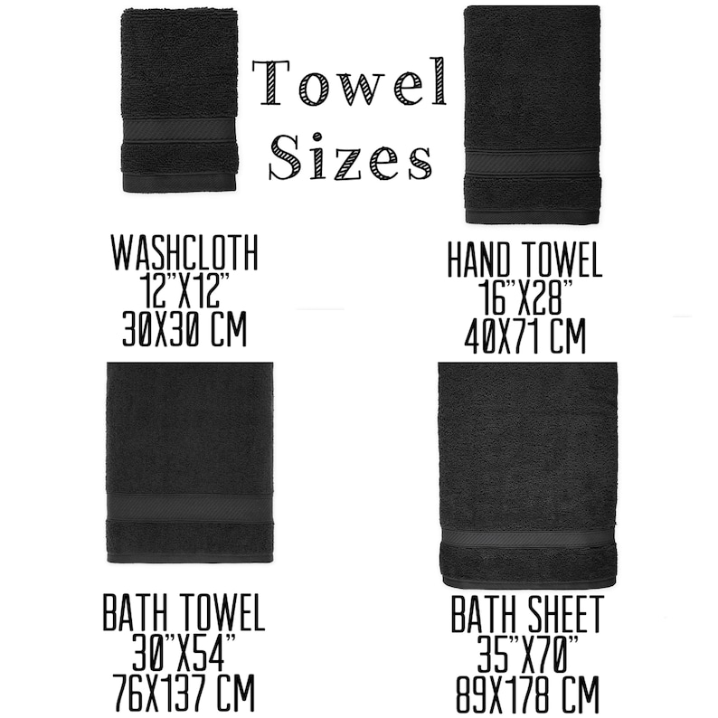 Monogrammed Bath and Hand Towels 4 Sizes 10 Colors Sold - Etsy