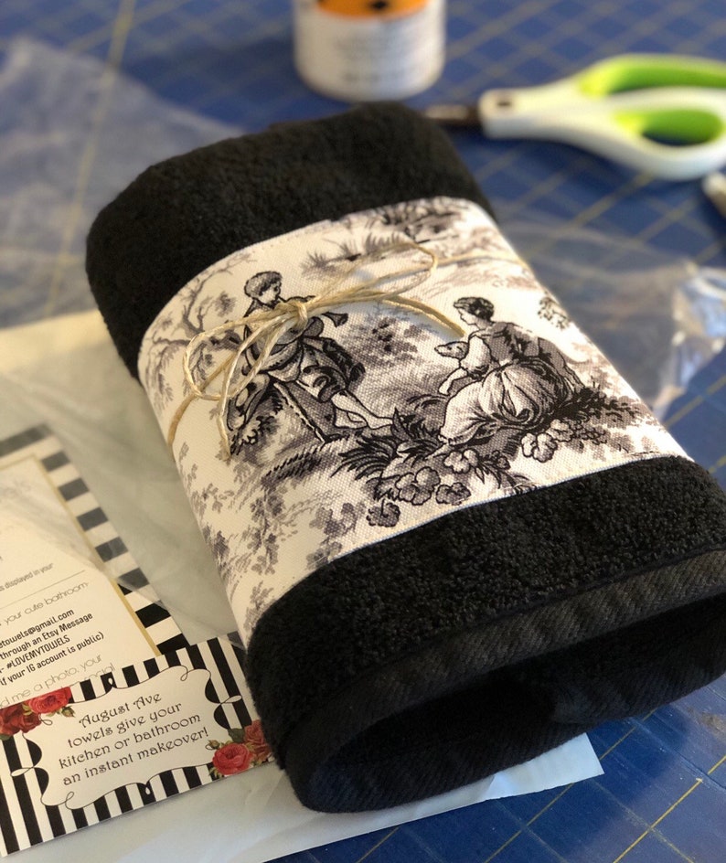 Toile D'Jouy Towels hand towels bath towels french Etsy