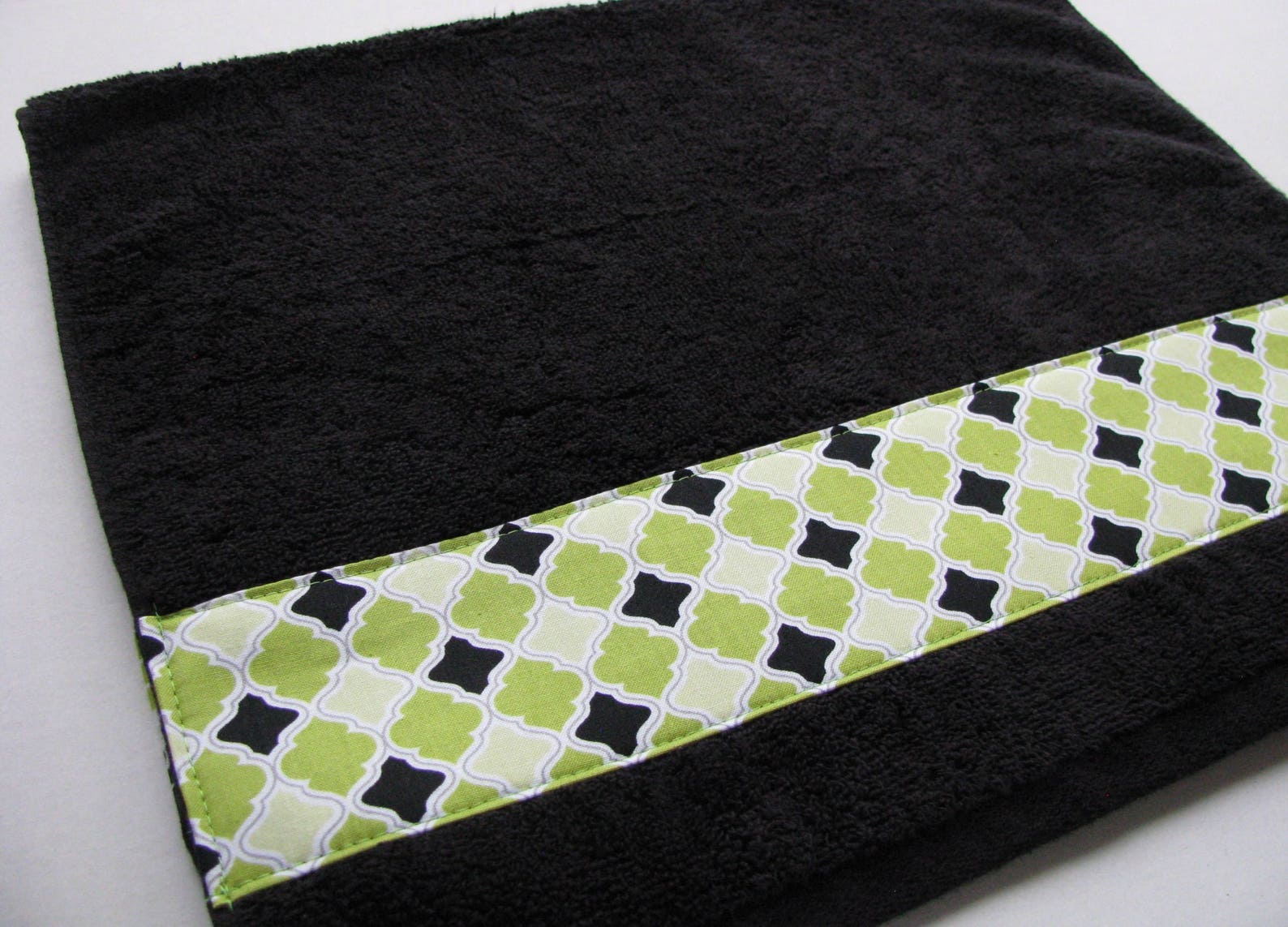 Lime Green Green and Black Lime Green Towel Black Towels Etsy