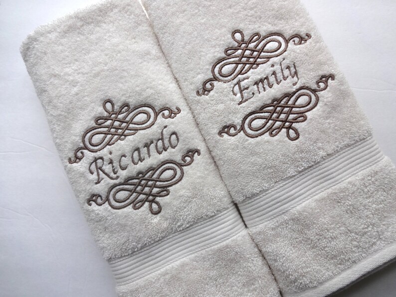Set of 6 Personalized Bath Towels Hand Towel Bathroom Etsy Canada