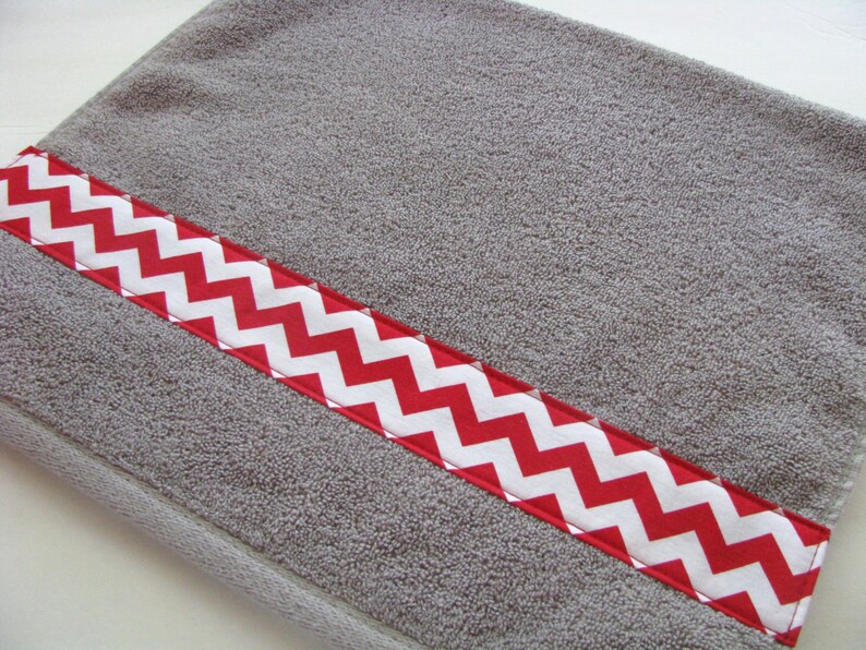 Red and Grey Towels hand towels towel sets bath towels Etsy