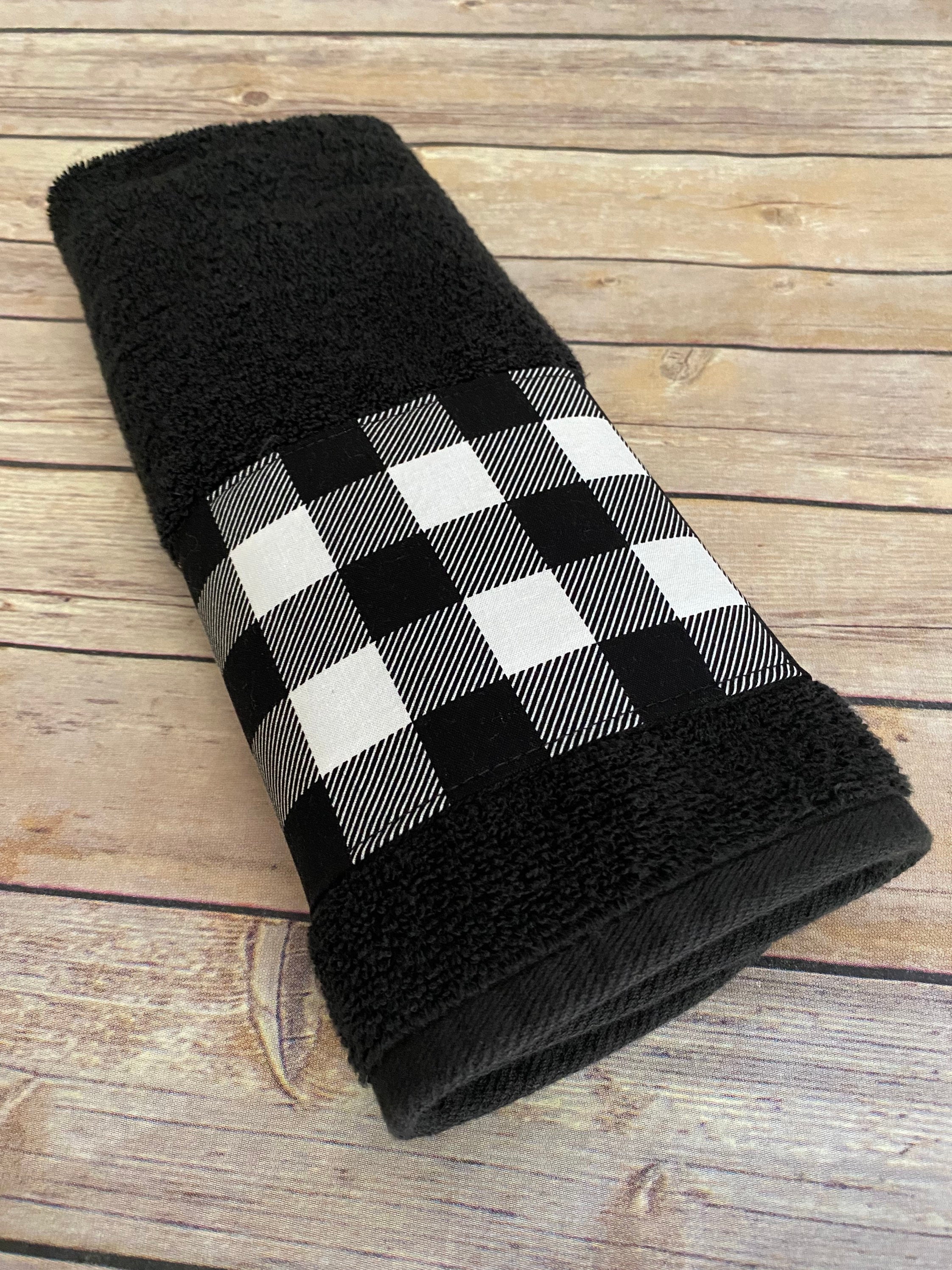 Eczjnt Lumberjack Black White Hipster Tartan Buffalo Check Plaid Beach Bath Towels Shower Towel for Home Outdoor Travel 30x56 inch, Size: 30 x 56