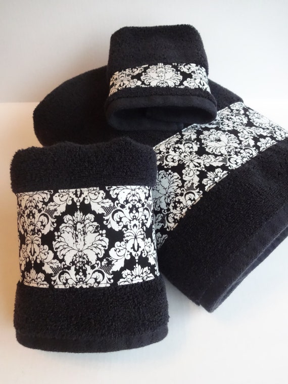 black bath towel set