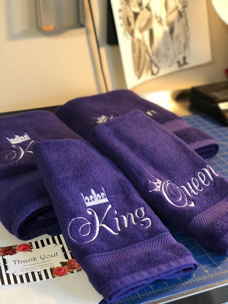 King and Queen Bathroom Towels You Pick the Towel Size and Etsy