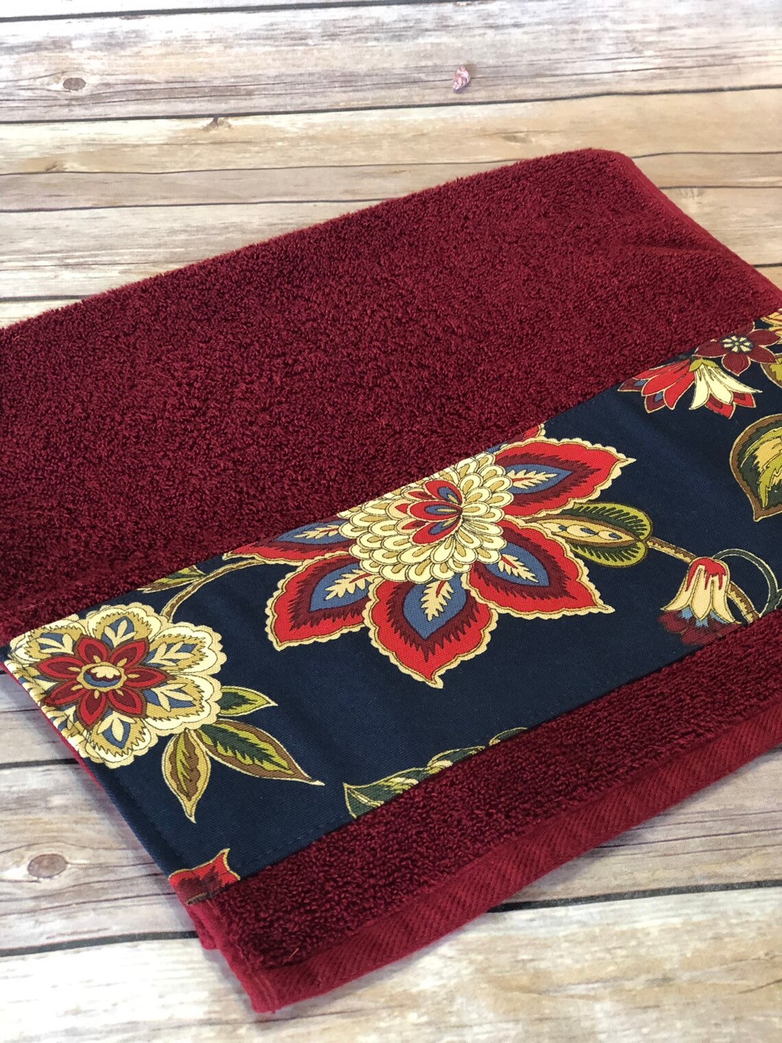 5 Fabrics Red Bath Towels decorated bathroom towels in red 6 Etsy