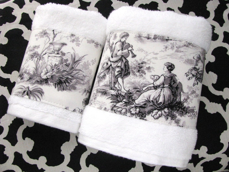 Toile D'Jouy Towels hand towels bath towels french Etsy