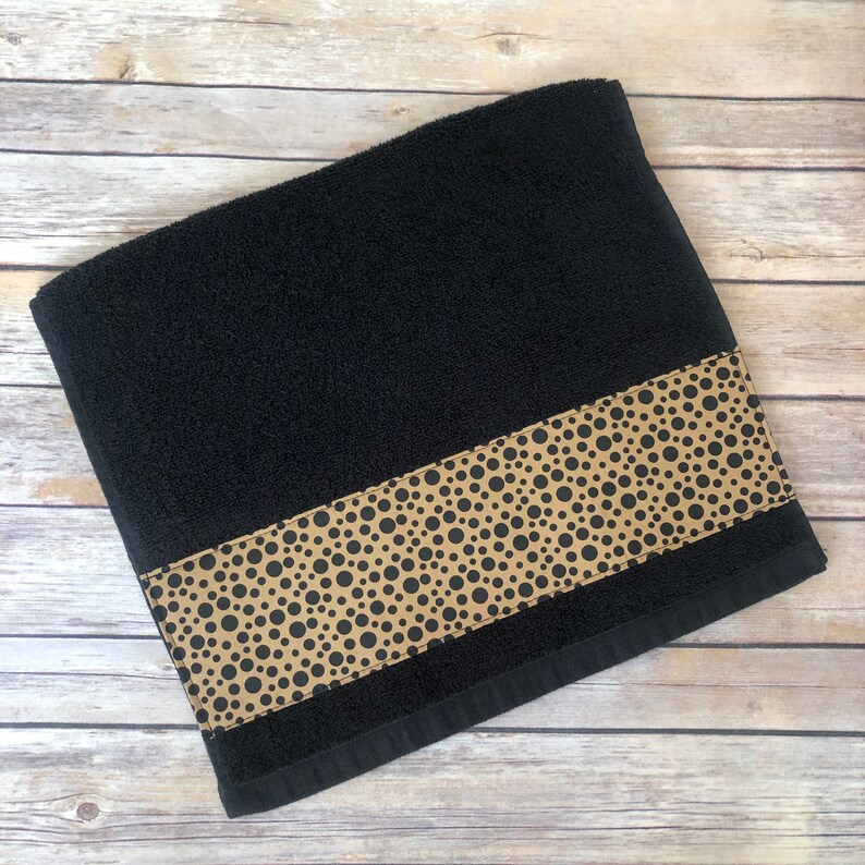 Chocolate Brown and Black Bath Towels Custom Made With Your Etsy