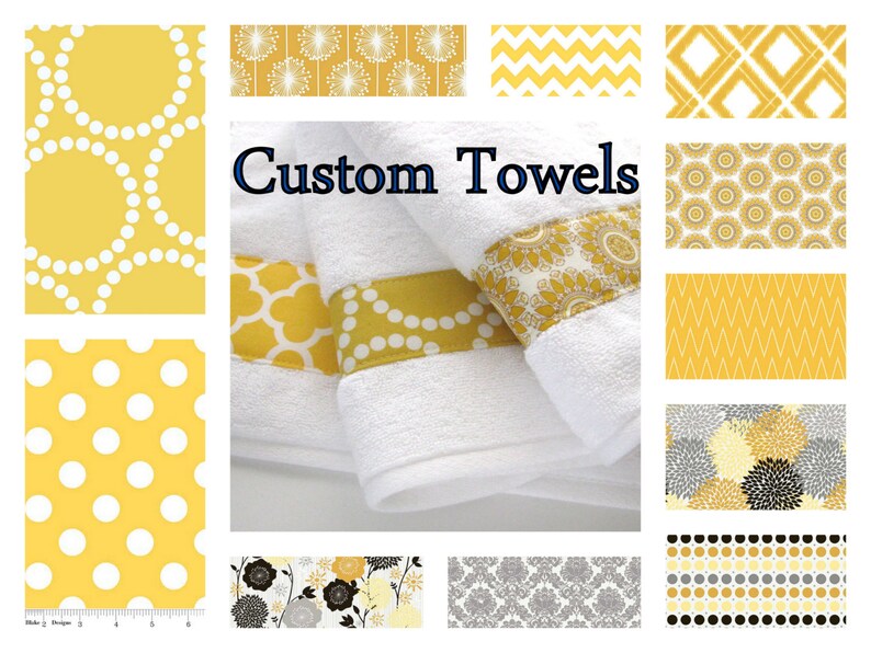 Custom Towels Yellow Yellow Towels Yellow Bathroom Hand Etsy