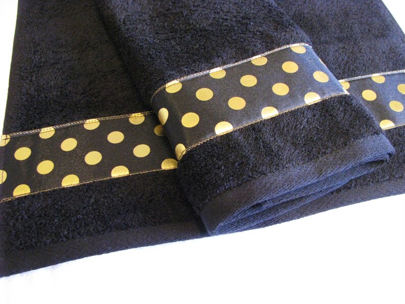 Black Gold Towels hand towels bath towels custom towels Etsy