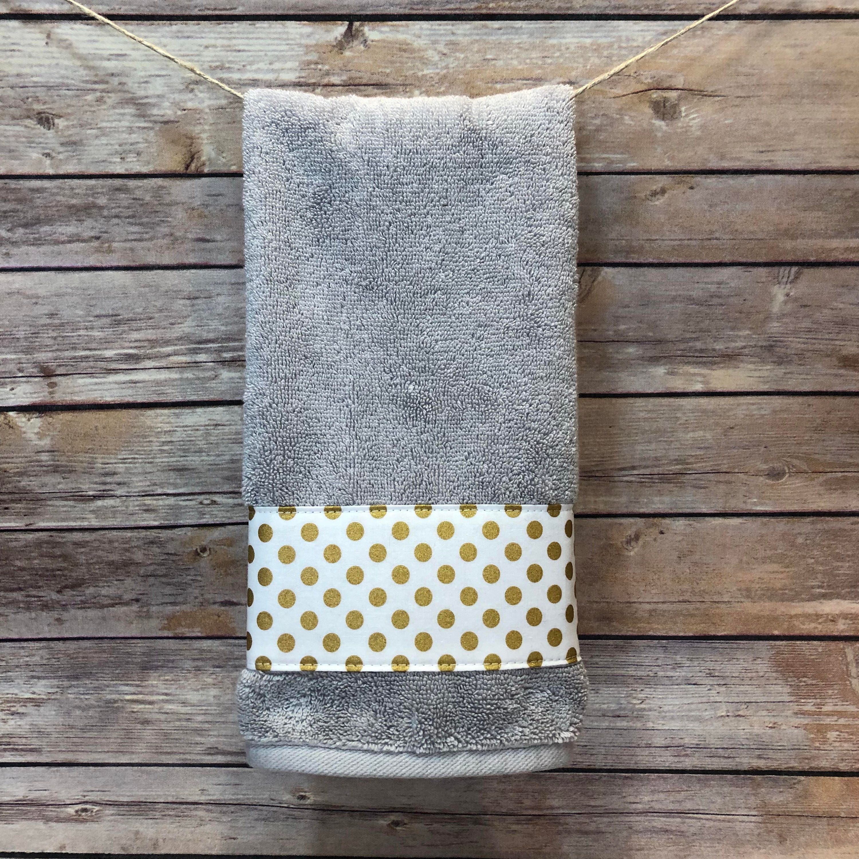 Ready to Ship set of 3 Gold and Gray Towels 1 hand towel 2 Etsy