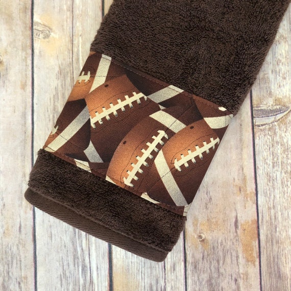 Football bath and hand towels bathroom decor football Etsy