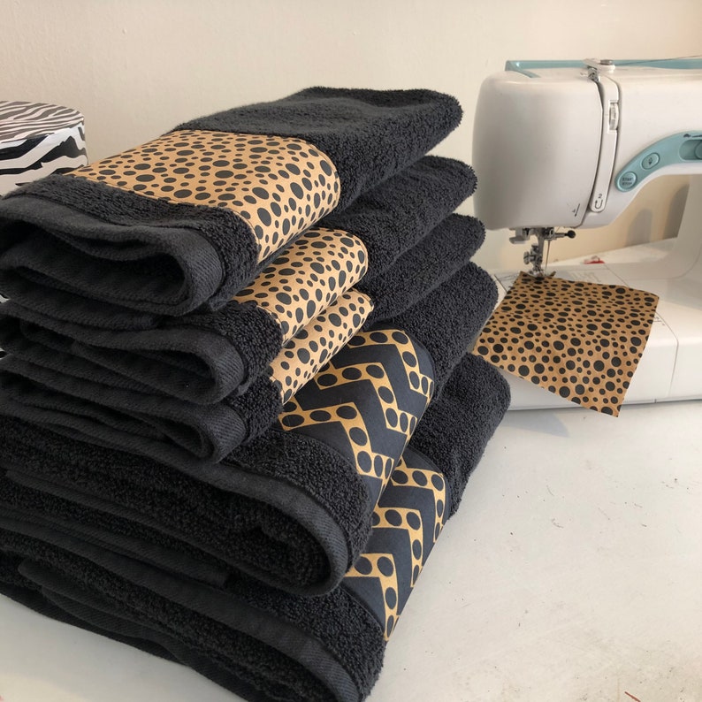 Chocolate Brown and Black Bath Towels Custom Made With Your Etsy