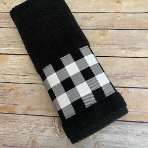 Buffalo plaid bathroom towels sale