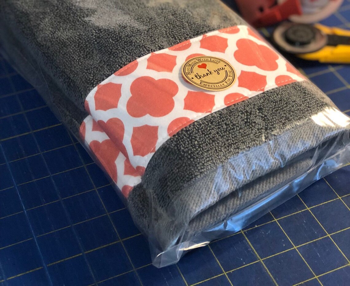 Coral and Grey custom towels coral towel grey towel coral Etsy