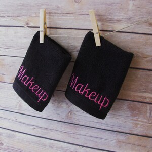 Black Makeup Remover Cloth: Embroidered Cotton Washcloth image 2
