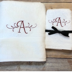 Personalized Monogrammed Bath Towel custom handmade for you by August Ave Towels, hand towels, guest towels, hand towels, custom towels