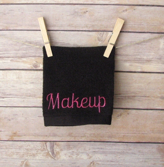 Black Makeup Remover Cloth: Embroidered Cotton Washcloth