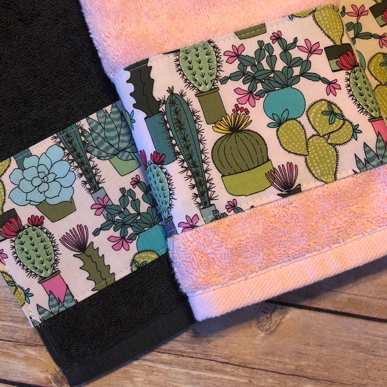 Cactus Bath Towels 6 sizes 20 colors to pick from handmade for Etsy