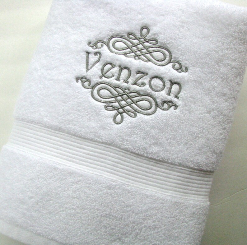 Personalized Embroidered White Bathroom Towels Custom Wedding Etsy