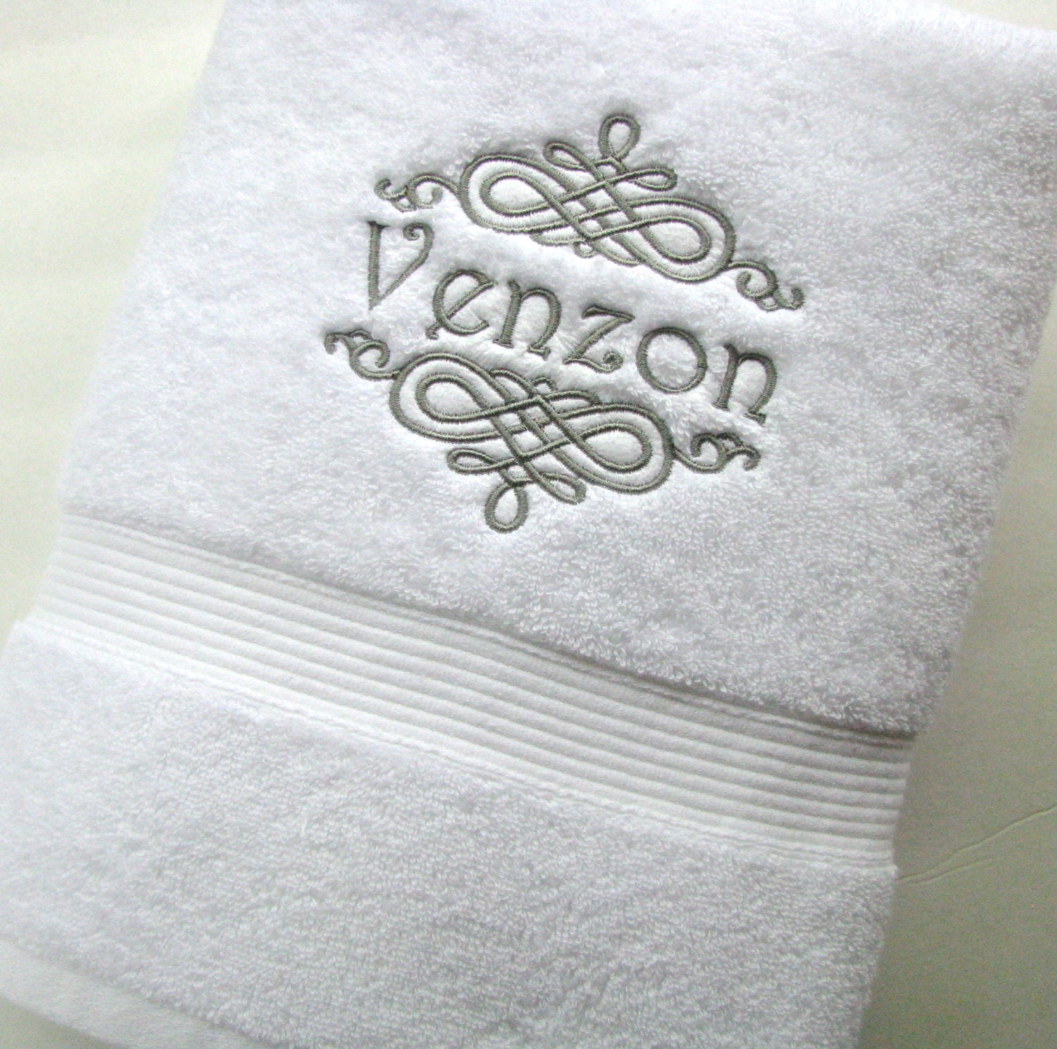 Personalized Embroidered White Bathroom Towels Custom Wedding Etsy