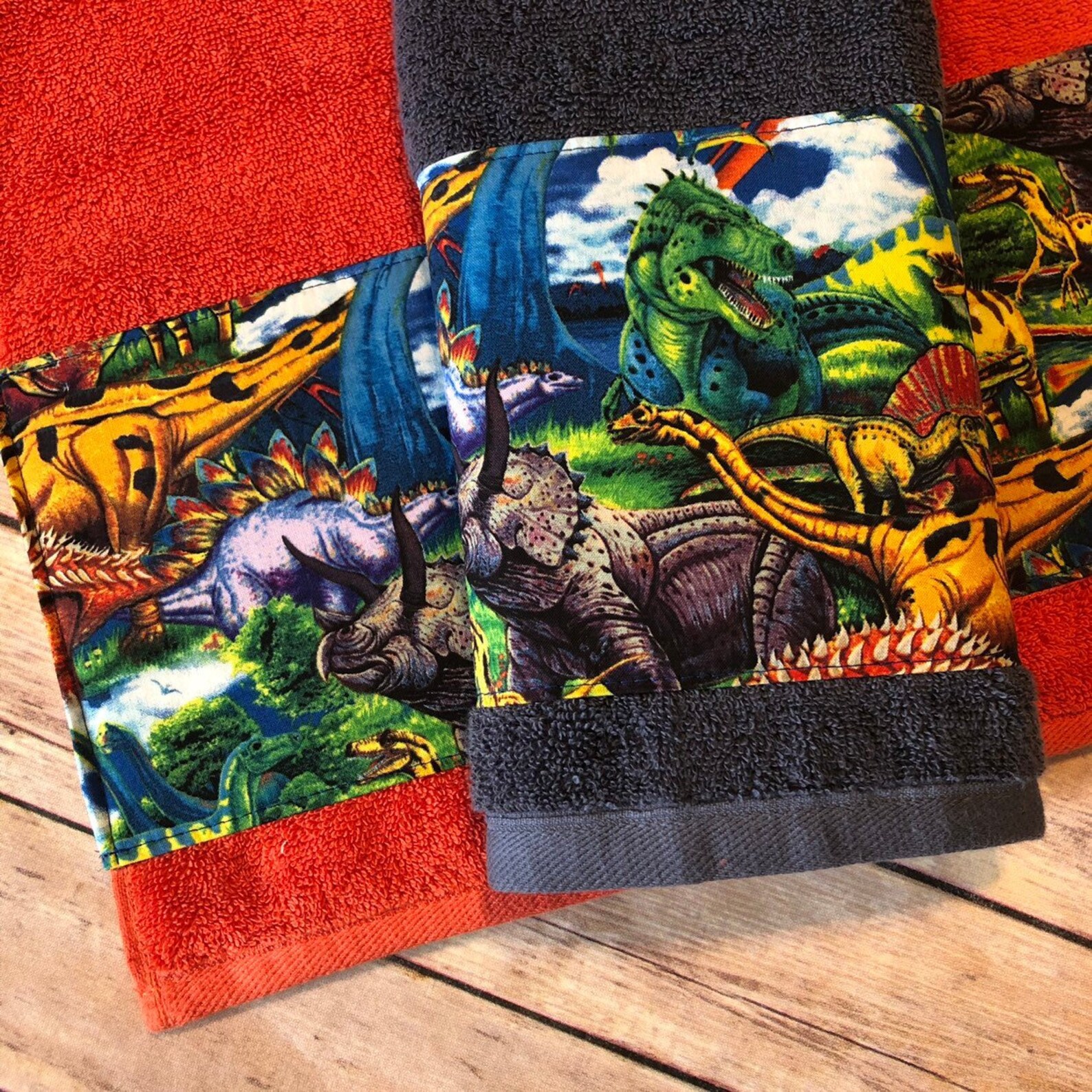 Dinosaur Bath Towels 6 sizes 20 colors to pick from handmade Etsy