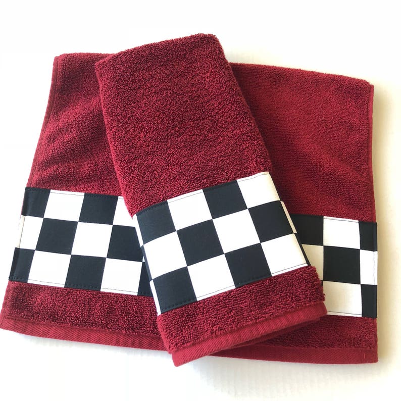 Bath Towels Black and White Check in 5 sizes 20 colors of Etsy