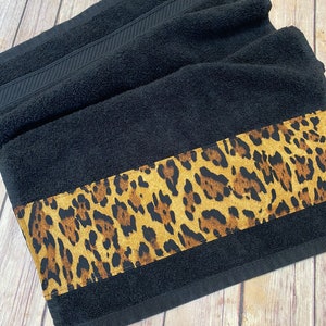 Leopard Bathroom Towels in 4 sizes to choose from made for you by August Ave Towels, you pick the size and fabric, sold individually, bath image 6