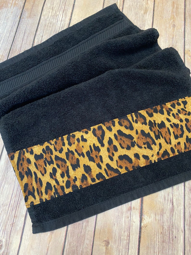 Leopard Bathroom Towels in 4 sizes to choose from made for you by August Ave Towels, you pick the size and fabric, sold individually, bath image 6