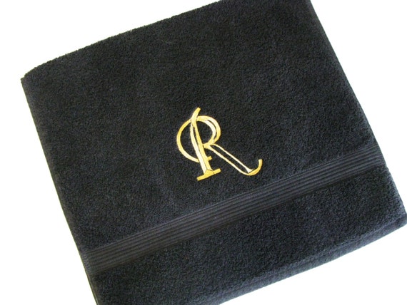 Monogram Hand Towels, Custom Towels Set with Name, Personalized Hand Towel Customized Towels Black Hand Towels 100% Cotton Size Is 13.7 * 29.5 in As