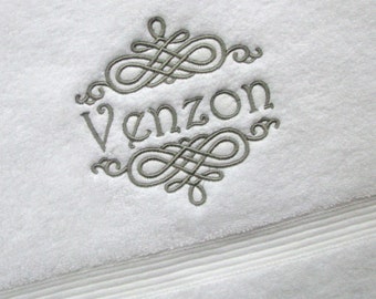 Personalized Embroidered Towel, Custom Wedding Gift