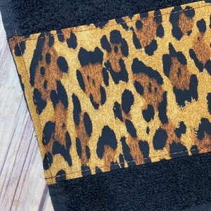 Leopard Bathroom Towels in 4 sizes to choose from made for you by August Ave Towels, you pick the size and fabric, sold individually, bath image 5